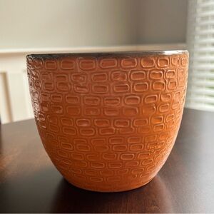 Textured Orange Ceramic Planter